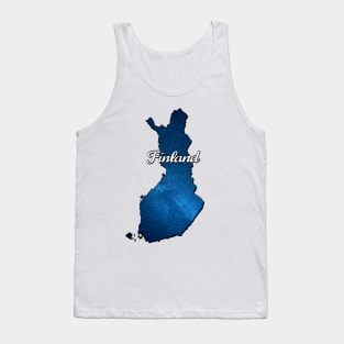 Blue map of Finland Tank Top